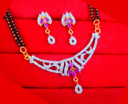 ZM18 Daphne Indian Fashion Zircon Ruby Mangalsutra Set Gift For Wife