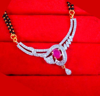 ZM19 Daphne Indian Fashion Zircon Ruby Mangalsutra Set Gift For Wife-1