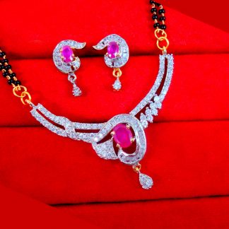 ZM19 Daphne Indian Fashion Zircon Ruby Mangalsutra Set Gift For Wife