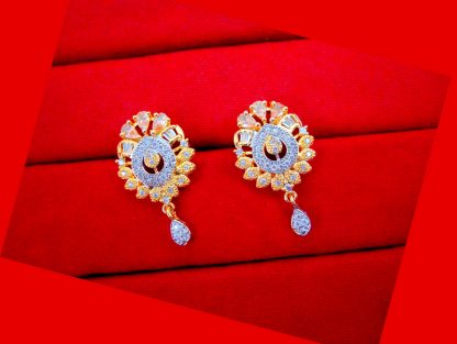 ZR59 Daphne Zircon Studded Gold Plated Earrings Gift For Mom
