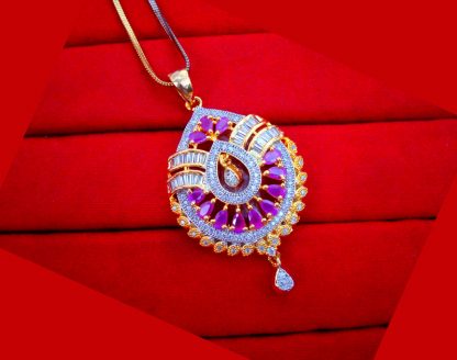 ZR60 Daphne Zircon Studded Gold Plated Pendant Gift For Mom
