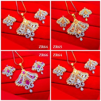 ZR6456 Daphne Zircon Flora Handcrafted Chunky Pendant Set Gift For Mom