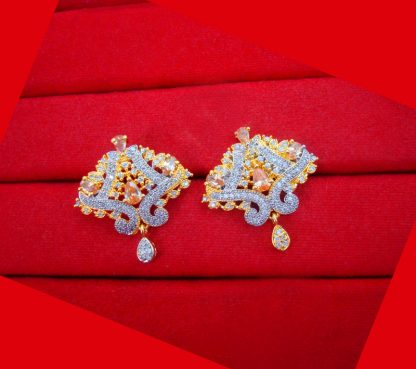 ZR65 Daphne Pink Zircon Flora Handcrafted Chunky Earrings Gift For Mom
