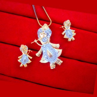 ZR67 Daphne Zircon Krishna Pendant Earrings For Gift