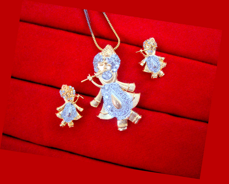 ZR67 Daphne Zircon Krishna Pendant Earrings For Gift