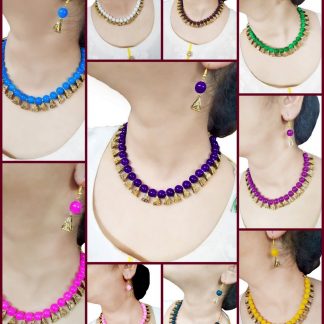 Daphne Designer Party wear Colourful Handcrafted Necklace Earring