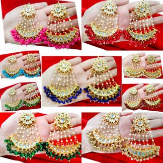 Daphne Handmade Kundan Bollywood Party wear Pearls Hanging Earring For Women