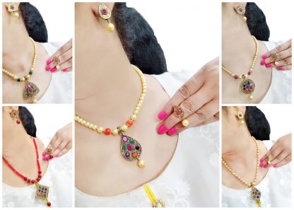 Daphne Handmade Stone Studded Ethnic Necklace For Women