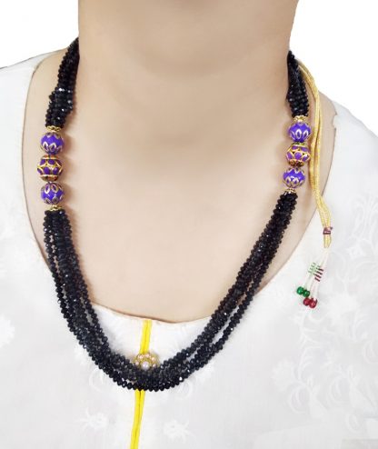 NK69 Daphne Forever Classy Black Onyx Designer Beads Handcrafted Necklace Chain for Women