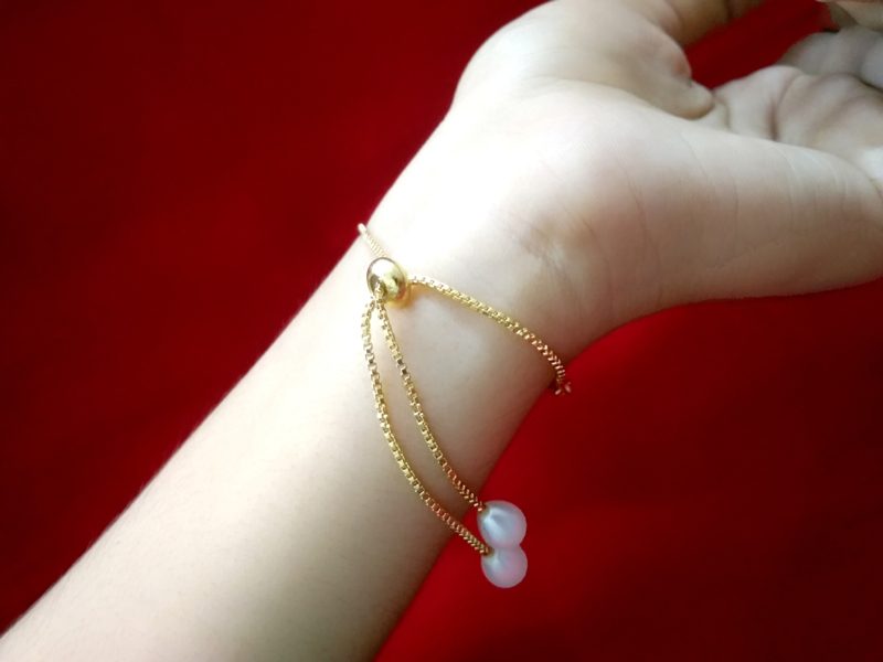 BR65 Daphne Sleek Zircon Gold Silver plated Rakhi Bracelet Gift For Sister Front common view