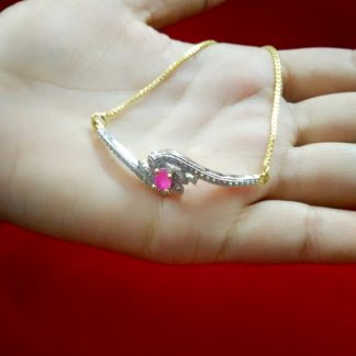 BR67 Daphne Ruby Shade Zircon Gold Silver Plated Bracelet Gift For Sister