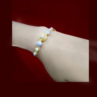 BR71 Daphne Sleek Circle Zircon Gold Silver Plated Bracelet Gift For Women Arm view