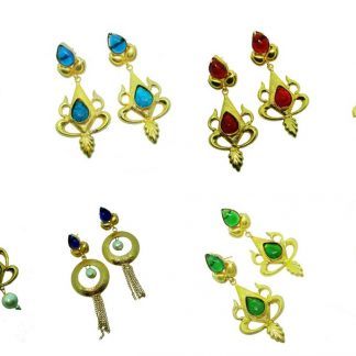 FE518 Daphne Colorful Shining Fancy Golden Party wear Earrings For Women