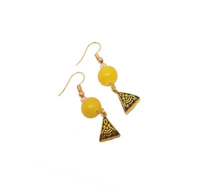 HC51 Daphne Dazzling Gold Plated Oxidized Polish Metal Earring For Women