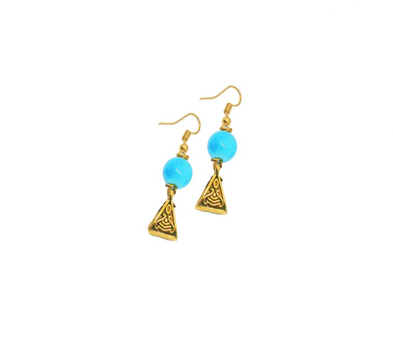 HC52 Daphne Dazzling Gold Plated Oxidized Polish Metal Earrings For Women