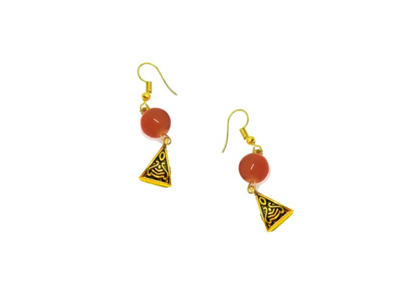 HC53 Daphne Dazzling Gold Plated Oxidized Polish Metal Earring For Women