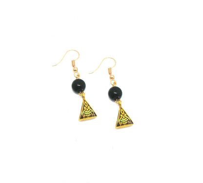 HC54 Daphne Dazzling Gold Plated Oxidized Polish Metal Earring For Women