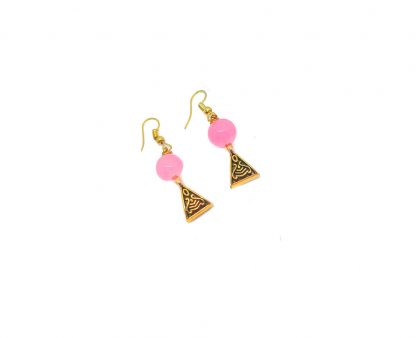 HC58 Daphne Dazzling Gold Plated Oxidized Polish Metal Earrings For Women