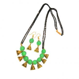 HC60 Daphne Dazzling Gold Plated Oxidized Polish Metal Earrings For Women-light green