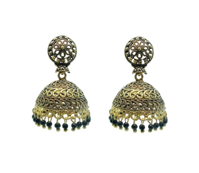 JM51 Daphne Fashion Bollywood Style Black Earrings Jhumka Party Wedding Events For Women
