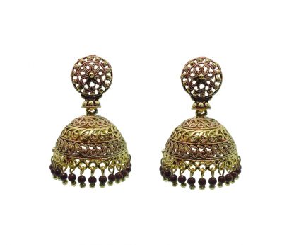 JM52 Daphne Fashion Bollywood Style Brown Earrings Jhumka Party Wedding Events For Women