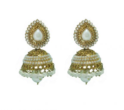 JM54 Daphne Fashion Bollywood Style White Earrings Jhumka Party Wedding Events For Women