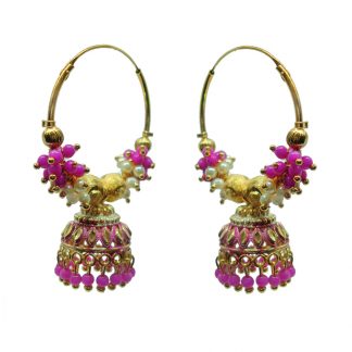 JM67 Daphne Trending Pink Chandbali Earrings Jhumka Party Wedding Events For Women