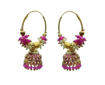 JM67 Daphne Trending Pink Chandbali Earrings Jhumka Party Wedding Events For Women