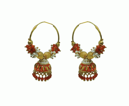 JM69 Daphne Trending Pink Chandbali Earrings Jhumka Party Wedding Events For Women