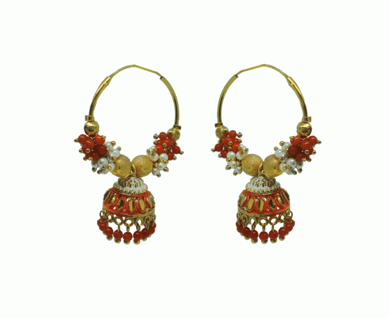 JM69 Daphne Trending Pink Chandbali Earrings Jhumka Party Wedding Events For Women