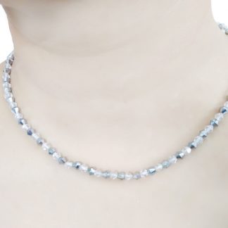 DR22 Daphne Funky Silver White Beads Chain For Women