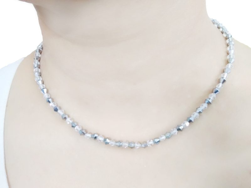 DR22 Daphne Funky Silver White Beads Chain For Women