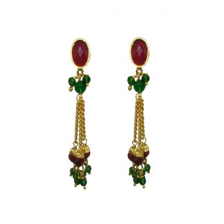 FE59 Daphne Antique Traditional Long Chains Danglers Party wear Earrings For Women & Girls