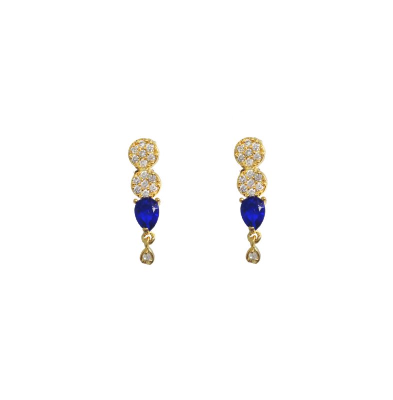 HC76 Daphne Stylish Navy Blue Leaf Shaped Earring For Karva Chauth Special