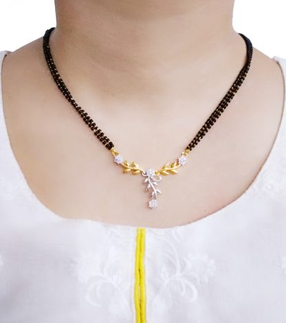 HC77 Daphne Bollywood Flora Style Mangalsutra Set For KarvaChauth-CLOSER VIEW