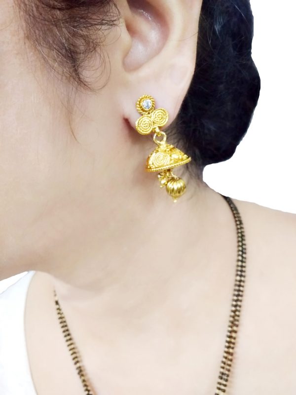 HC78E Daphne Handmade Kundan Golden Earring For Women