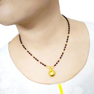 MN18 Daphne Handmade Golden Black beads String Mangalsutra Chain for Women