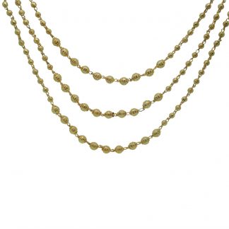 NA39 Daphne Stylish Golden Beads Multistrand Necklace For Women