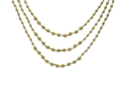 NA39 Daphne Stylish Golden Beads Multistrand Necklace For Women