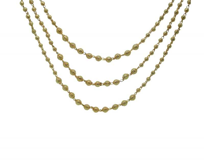 NA39 Daphne Stylish Golden Beads Multistrand Necklace For Women