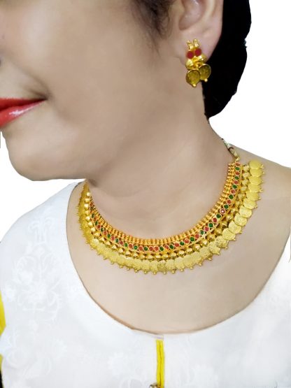 NA41 Daphne Traditional Golden Toned Ginni Necklace Set For Women