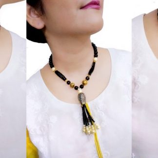 NA4789 Daphne Spectacular Handmade Multicolour Beaded Tassel Necklace For Karva Chauth Special