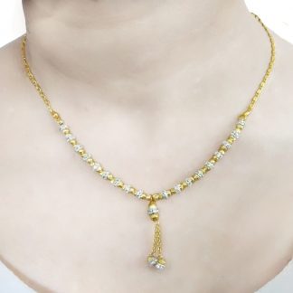 NC14B Daphne Handmade Golden beads Zircon Chain for Women