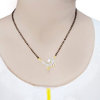 T471AP Daphne Tiny Spike Golden Zircon Mangalsutra for Women