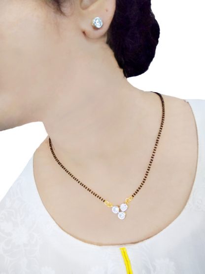 ZM23 Daphne Tiny Fascinating Round Shaped Zircon Mangalsutra For Women