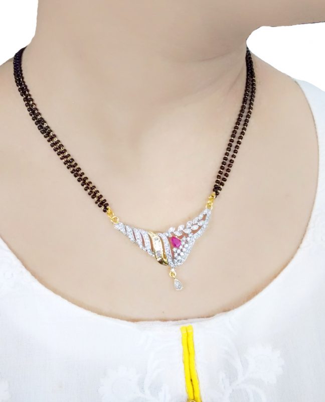 ZM27P Daphne Stylish Indian Bollywood Zircon Mangalsutra Gift For Wife