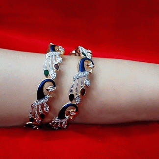 B50 Daphne Indian Bridal Peacock Bangles For Christmas Celebration