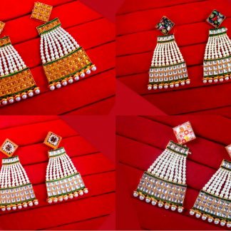 DN11234 Daphne Designer Pearls Danglers Ethnic Wear For Girls
