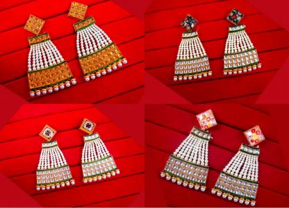 DN11234 Daphne Designer Pearls Danglers Ethnic Wear For Girls