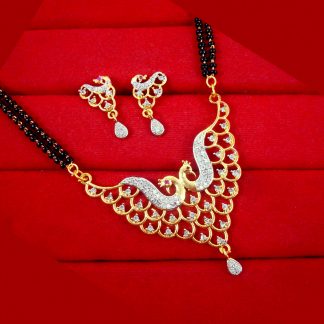 HC62 Daphne Traditional Handmade Peacock Mangalsutra Set for Karvachauth Special